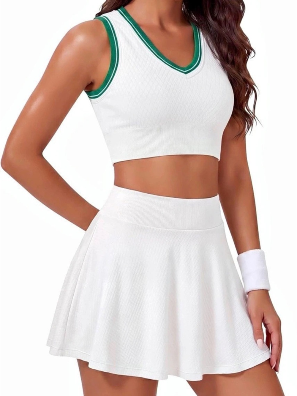 BMJL Women's Tennis Dress Athletic Two Piece Golf Summer White Mini Dress White